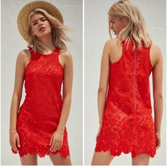 Lovers + Friends red lace bodycon mini dress size XS - Picture 1 of 14